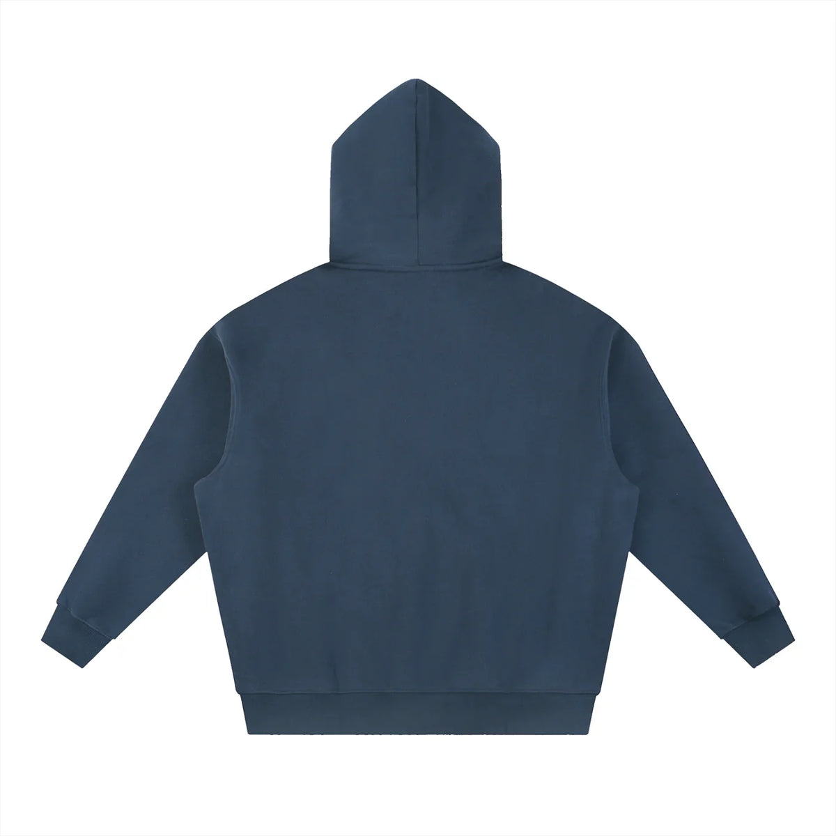 Navy blue hooded sweatshirt for active lifestyle, back view, XXS to 3XL sizes