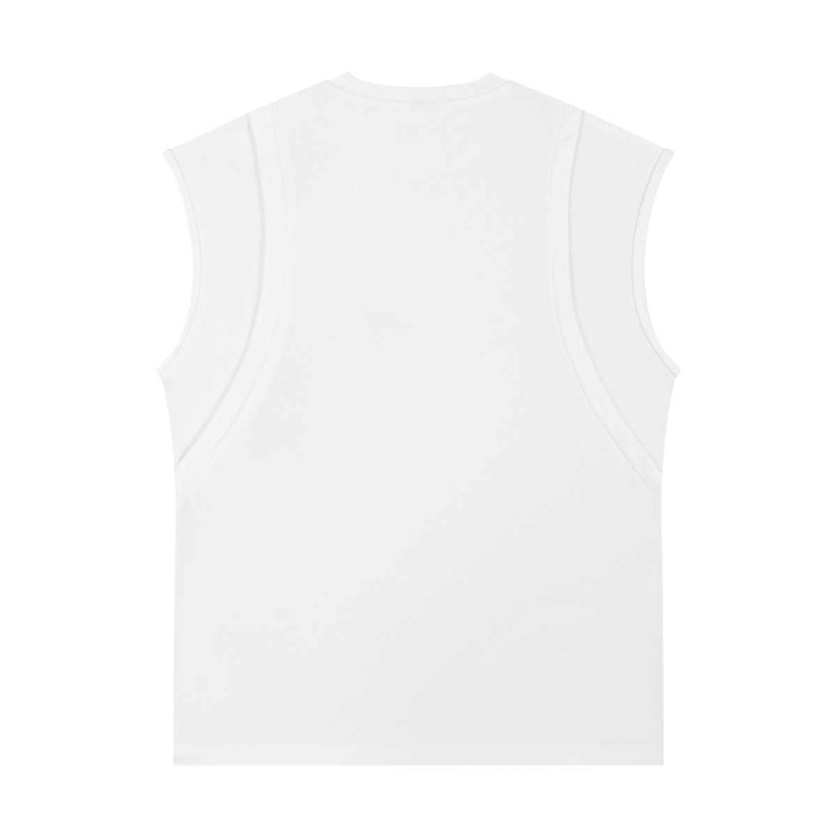 Spliced Panel Sleeveless Muscle T-Shirt