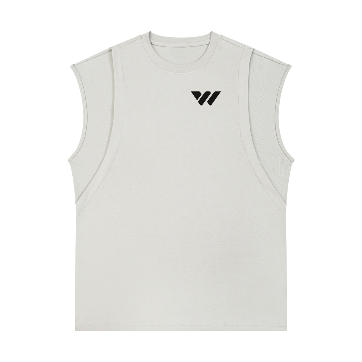 Spliced Panel Sleeveless Muscle T-Shirt