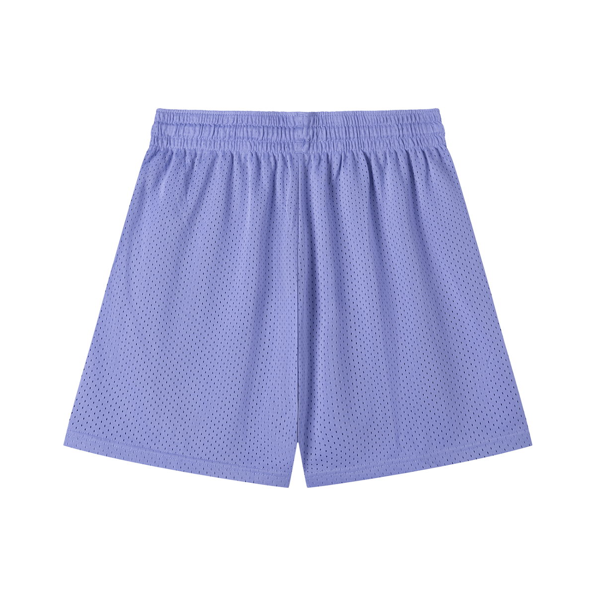 Purple mesh athletic shorts with elastic waistband for active lifestyle