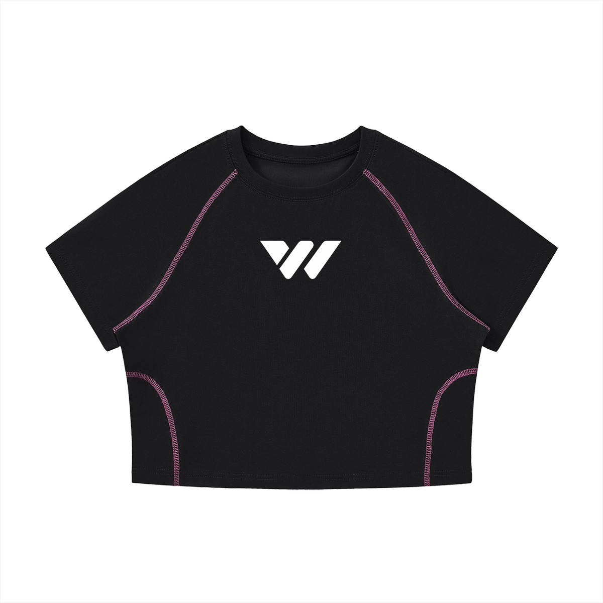 Women's Contrast Stitch Raglan Crop T-Shirt
