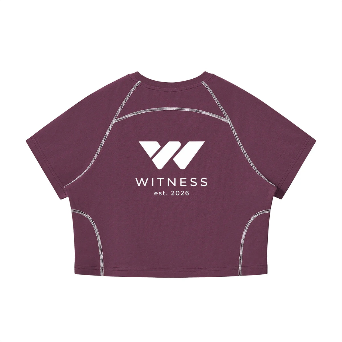 Women's Contrast Stitch Raglan Crop T-Shirt