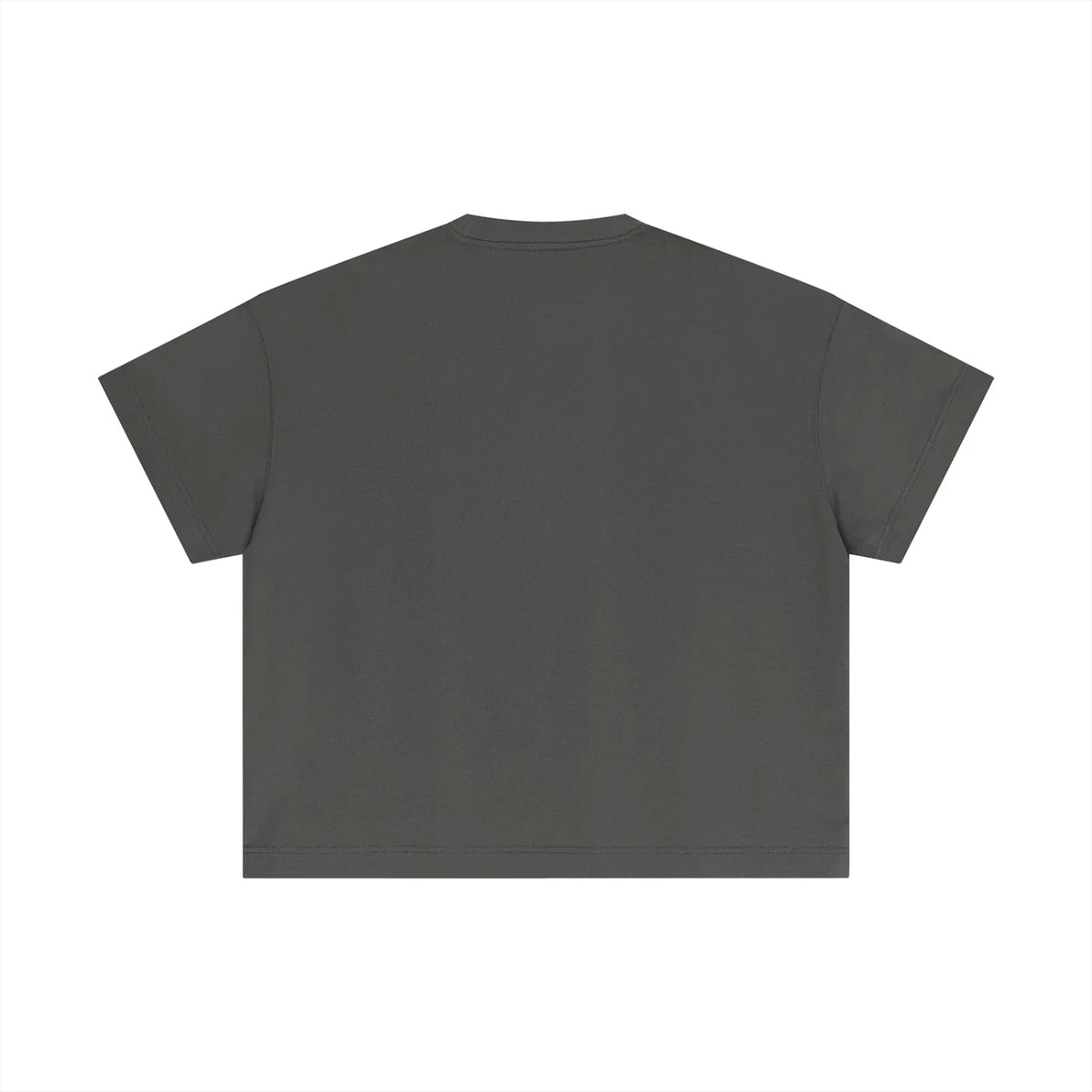Dark gray cropped t-shirt with clean design, ideal for active lifestyle