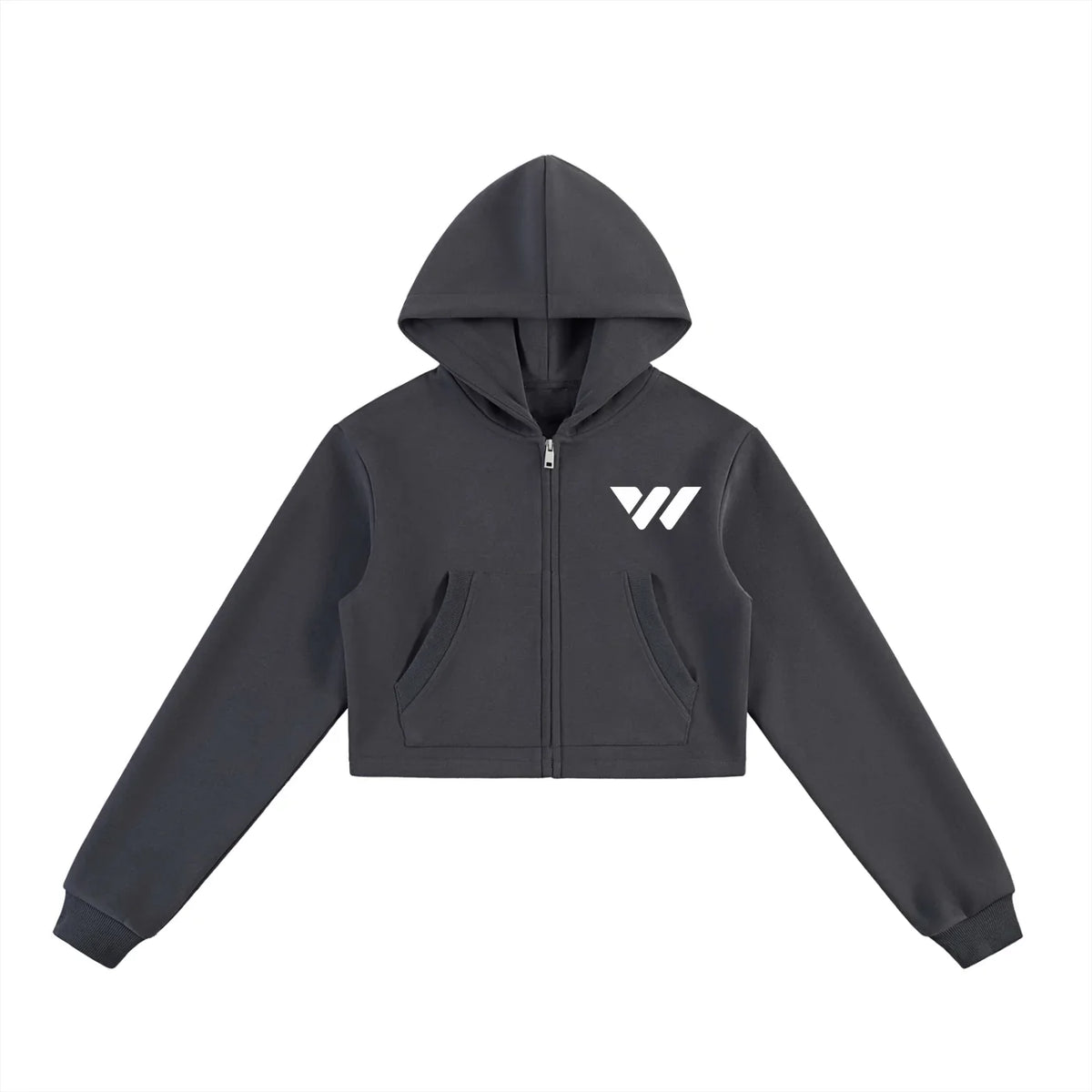 Essential Cropped Zip-Up Hoodie
