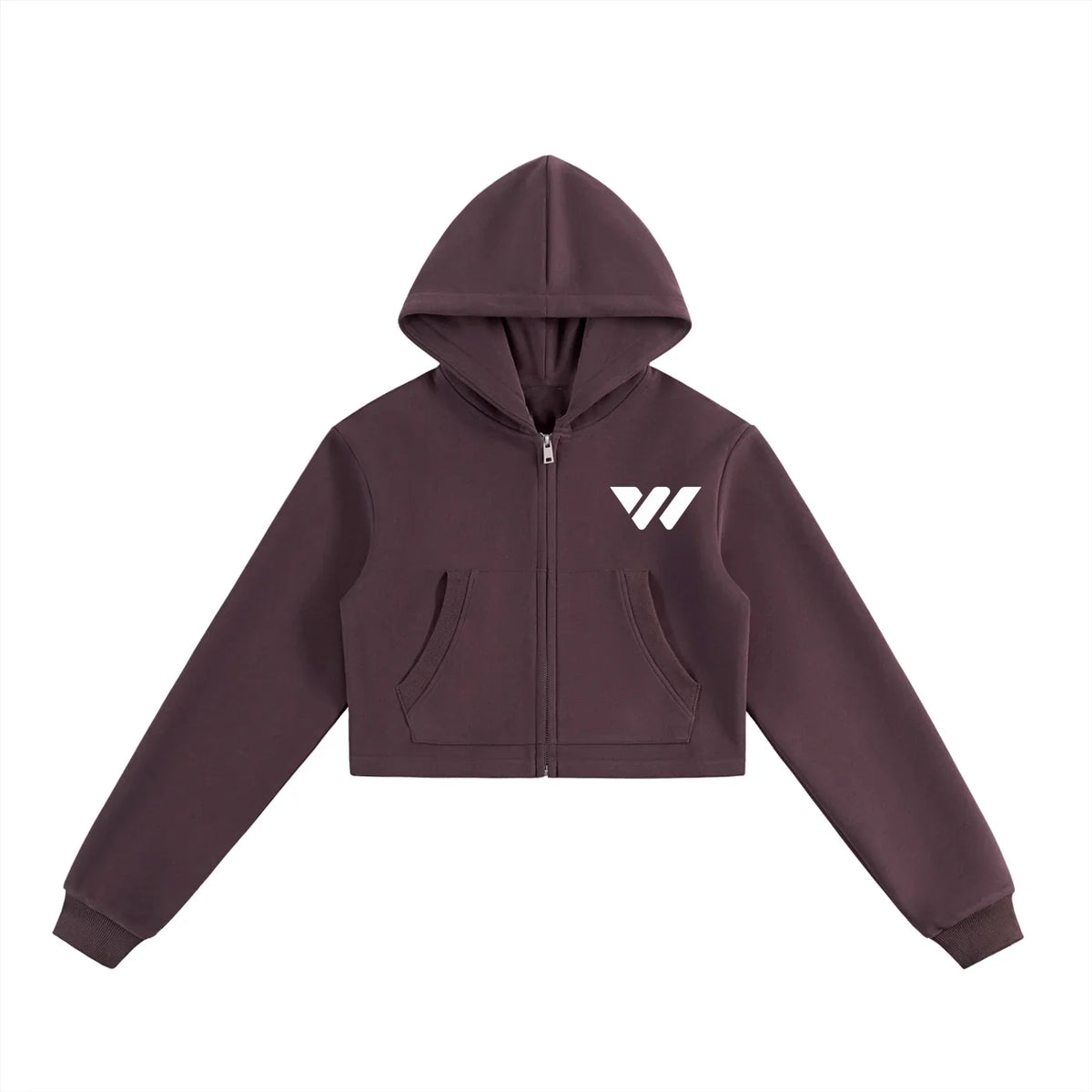 Essential Cropped Zip-Up Hoodie