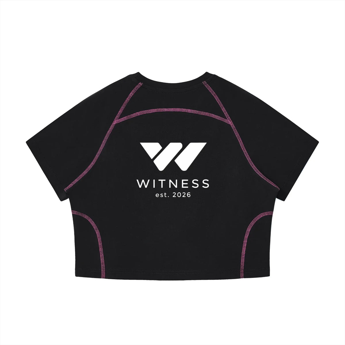 Women's Contrast Stitch Raglan Crop T-Shirt