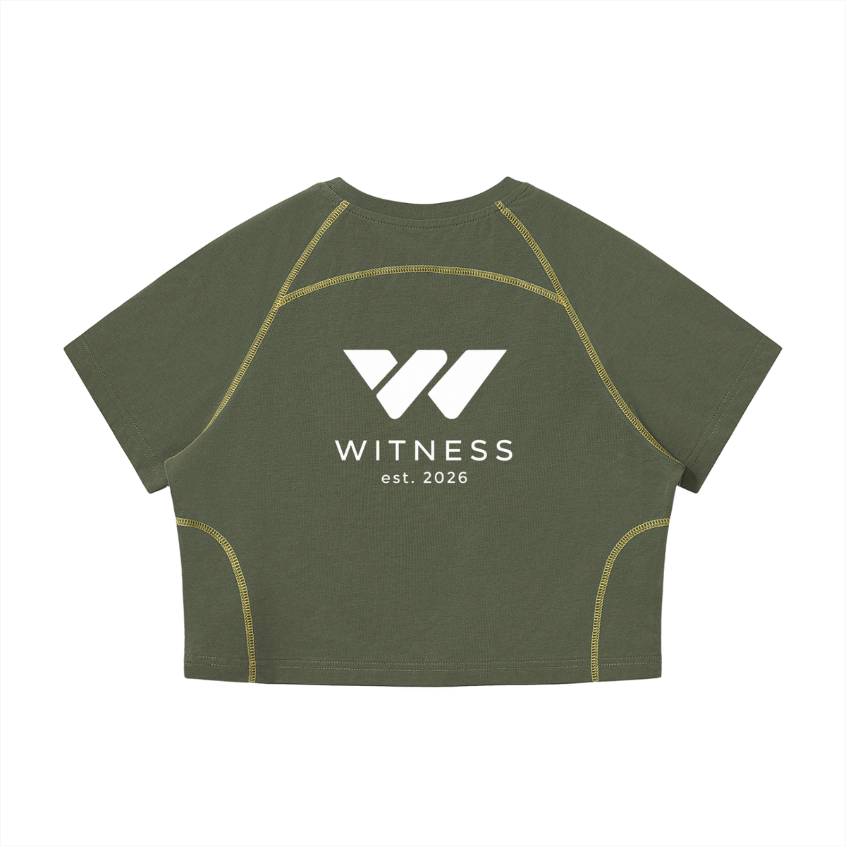 Women's Contrast Stitch Raglan Crop T-Shirt