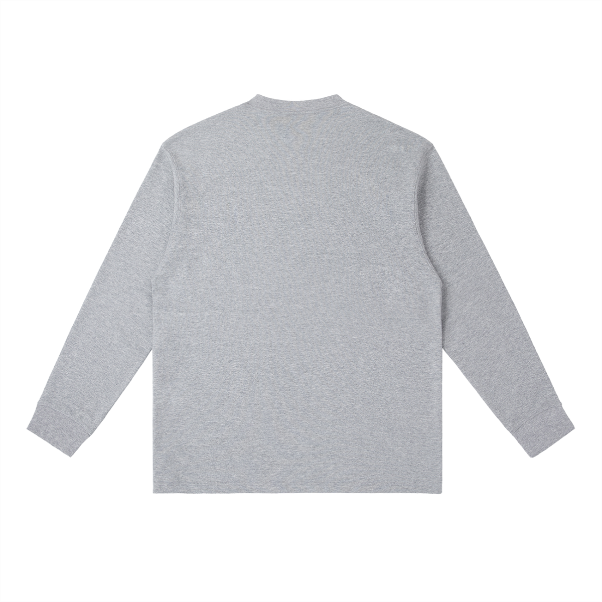 Gray long-sleeve crewneck t-shirt for active lifestyle, made to fit and built to last