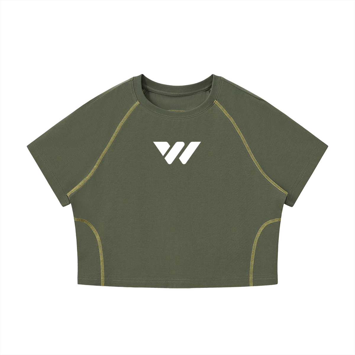 Women's Contrast Stitch Raglan Crop T-Shirt