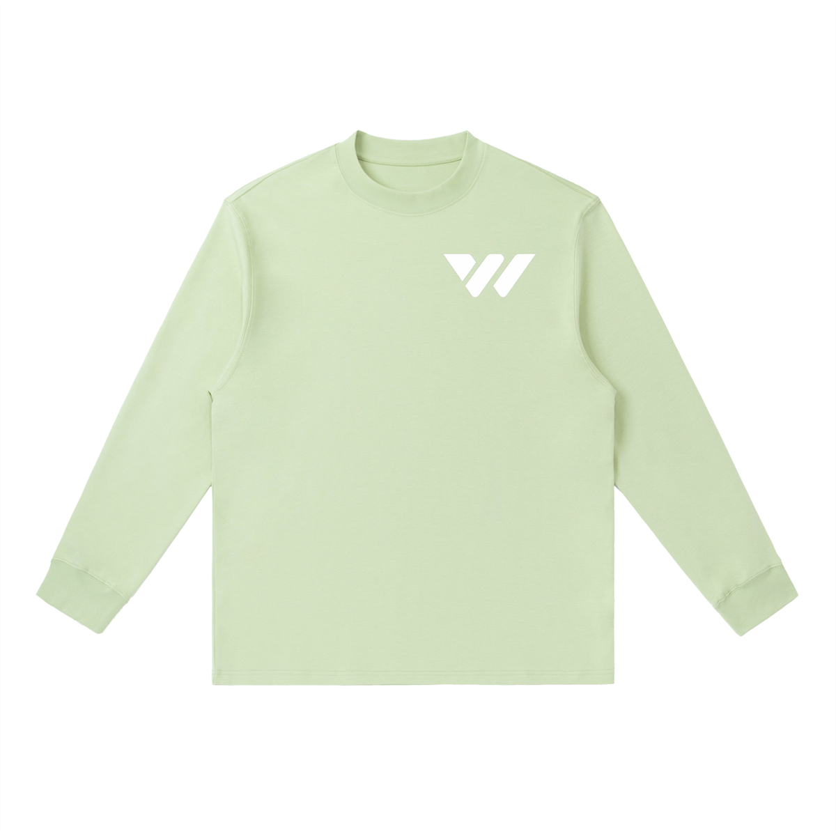 Light green long sleeve shirt with white logo, ideal for active lifestyle