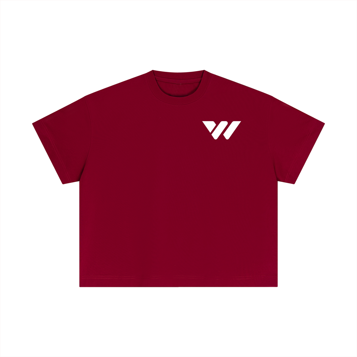 Burgundy crop t-shirt with white logo, ideal for active lifestyle