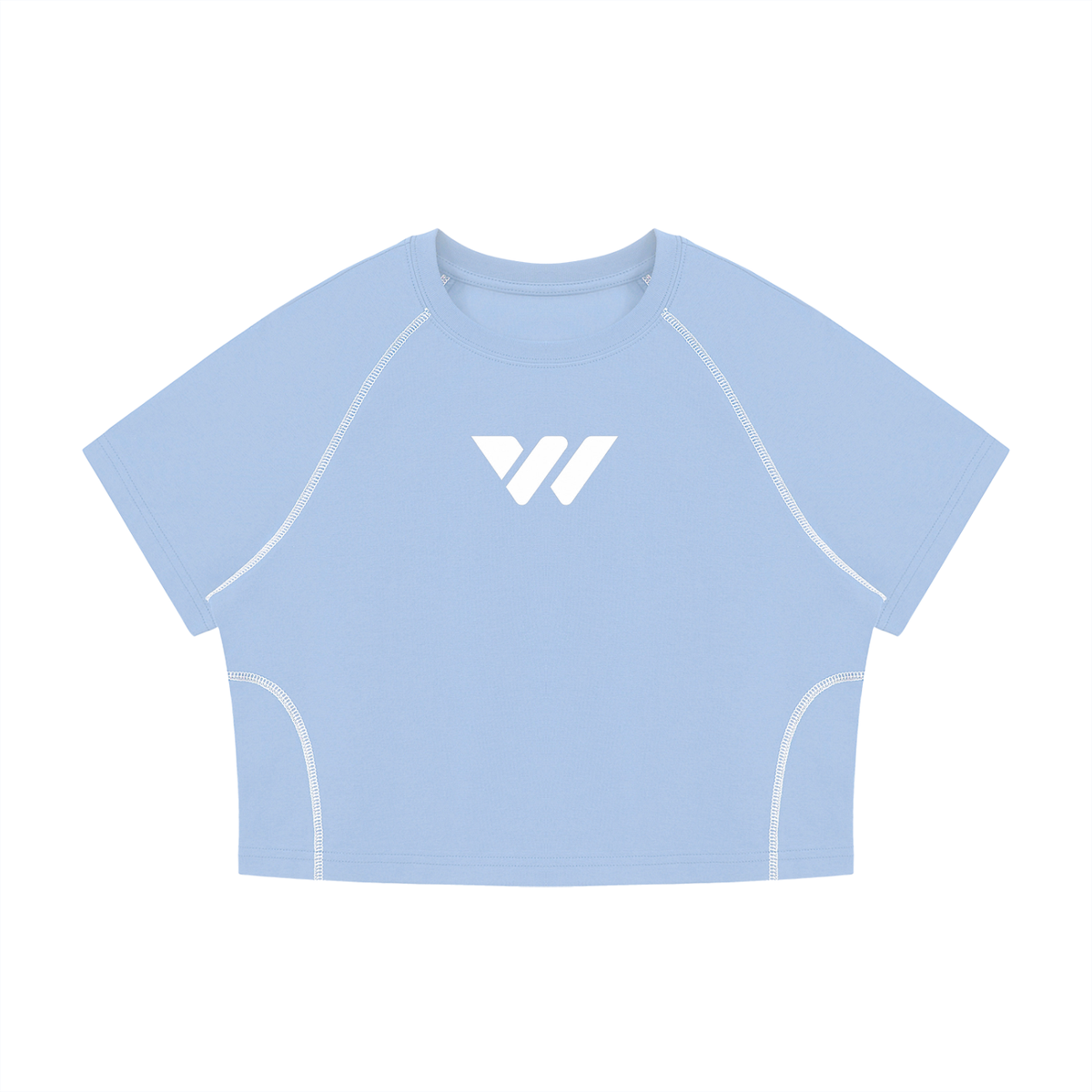 Women's Contrast Stitch Raglan Crop T-Shirt