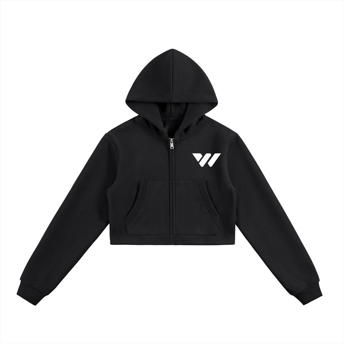 Essential Cropped Zip-Up Hoodie