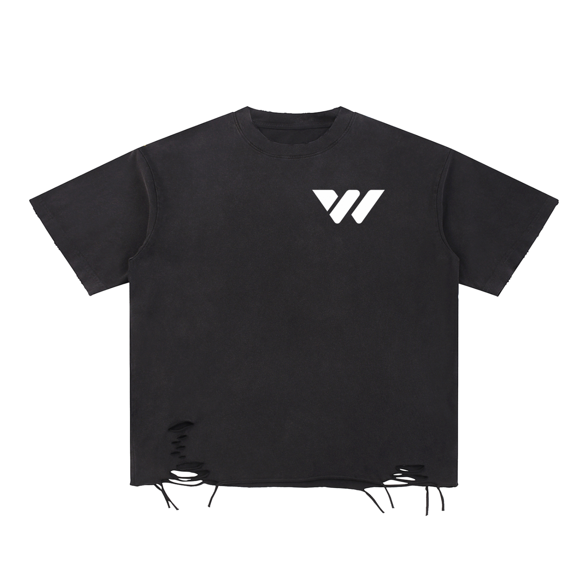 Snow Washed Raw-Hem T-Shirt