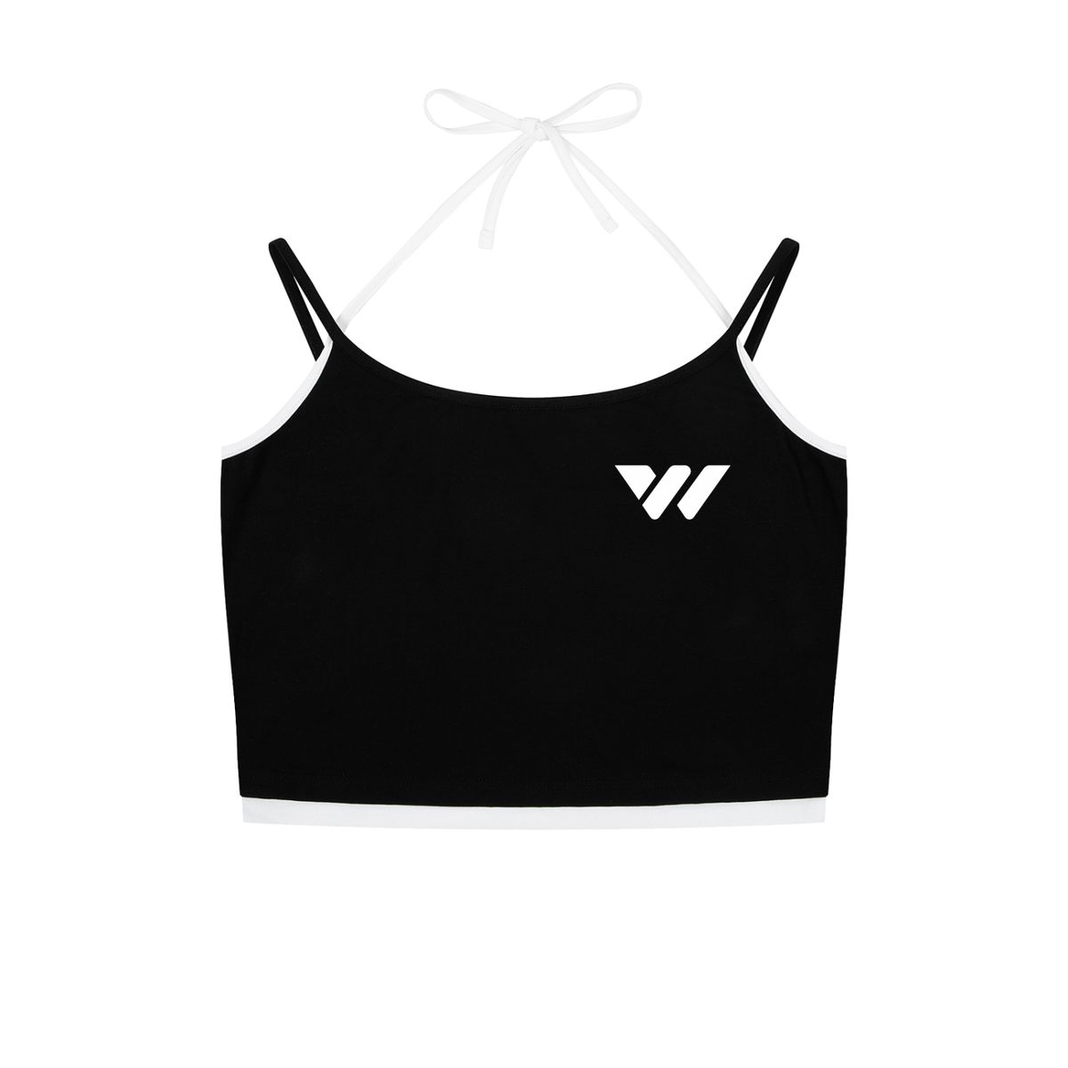 Contrast Binding Halter Tank Top