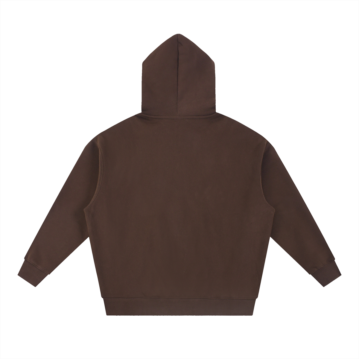 Brown hooded sweatshirt for active lifestyle, back view