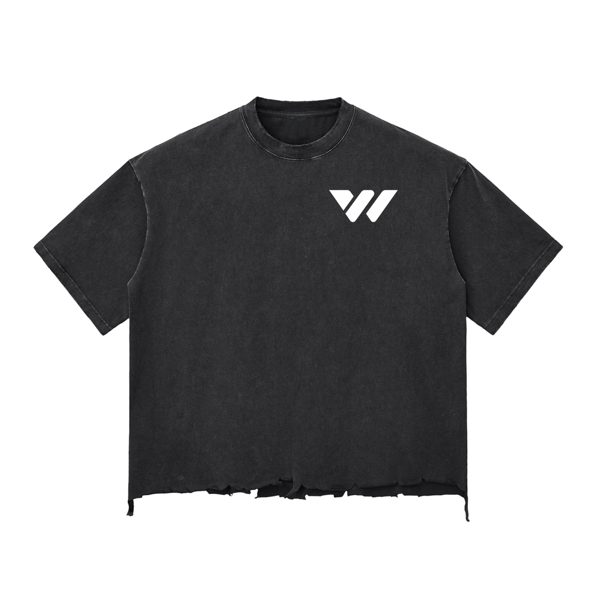 Snow Wash Raw-Hem Boxy T-shirt