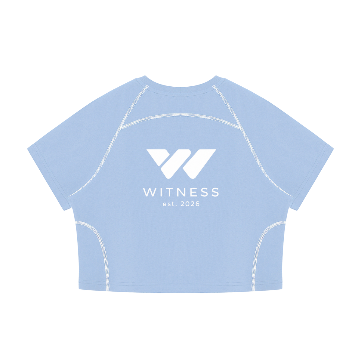 Women's Contrast Stitch Raglan Crop T-Shirt