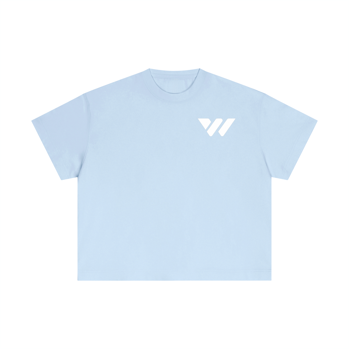 Light blue active-lifestyle t-shirt with white logo, designed for comfort and durability