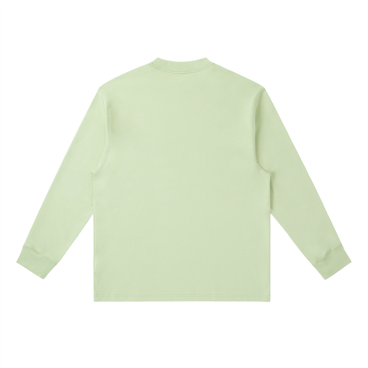 Light green long-sleeve active lifestyle top for men and women, minimalist design, comfortable fit
